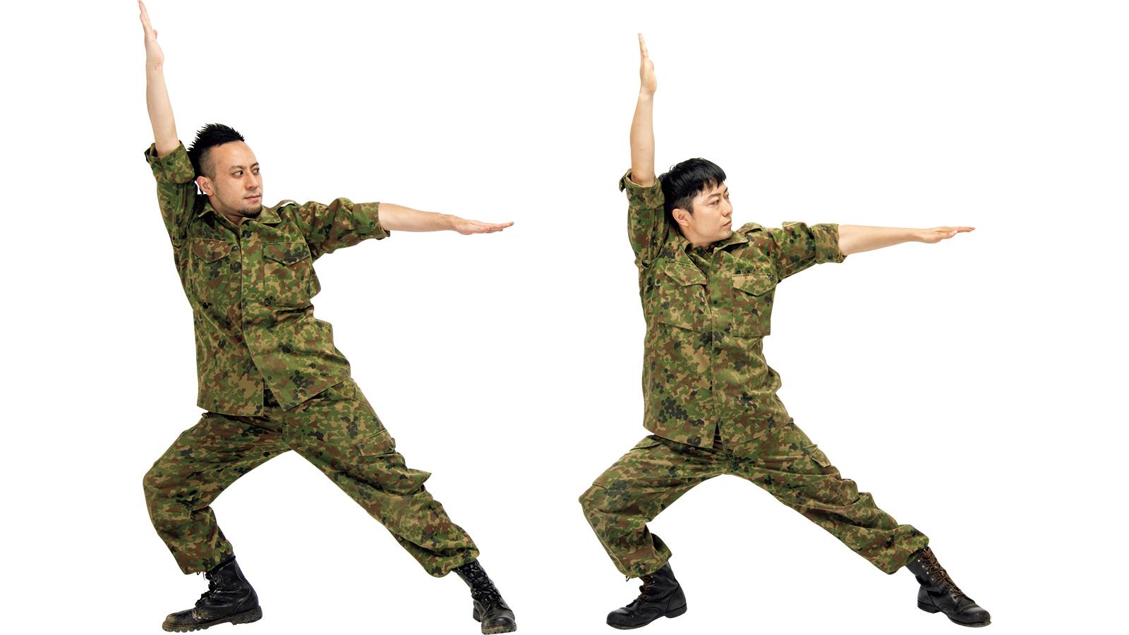 自衛隊体操を、元自衛隊芸人が実演
