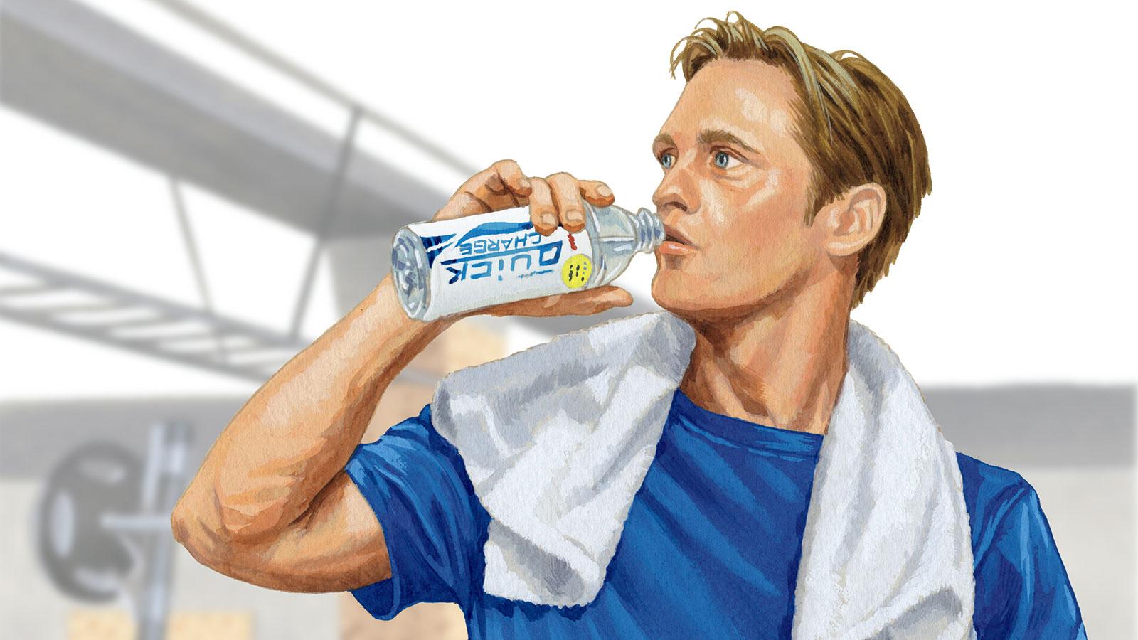 戦うオトコの夏の水分補給には、ナトリウム入りの《クイックチャージ》が必要だ