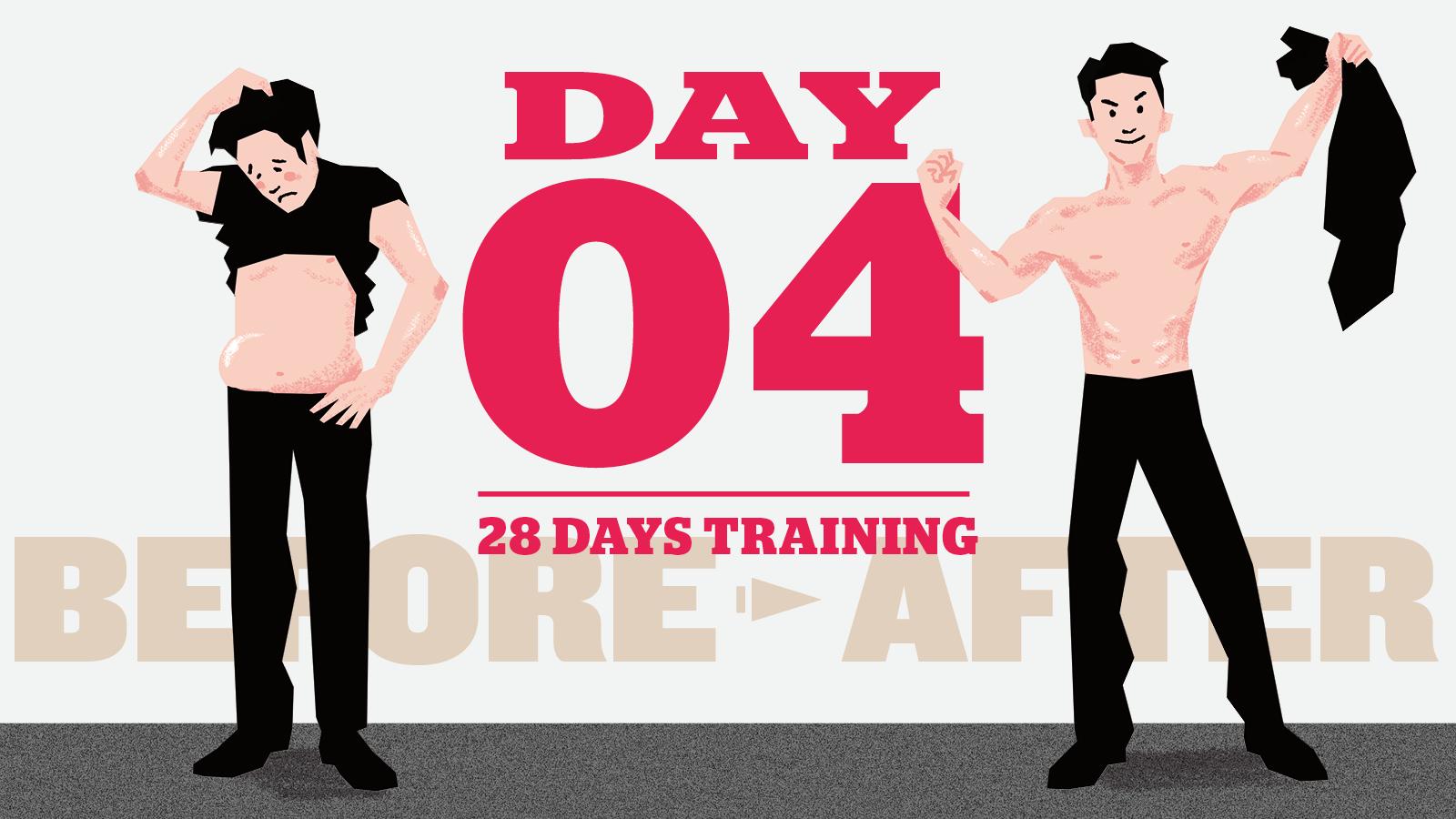 【4週間で「脱げるカラダ」】引き締まった脚とシックスパックを手に入れる4日目