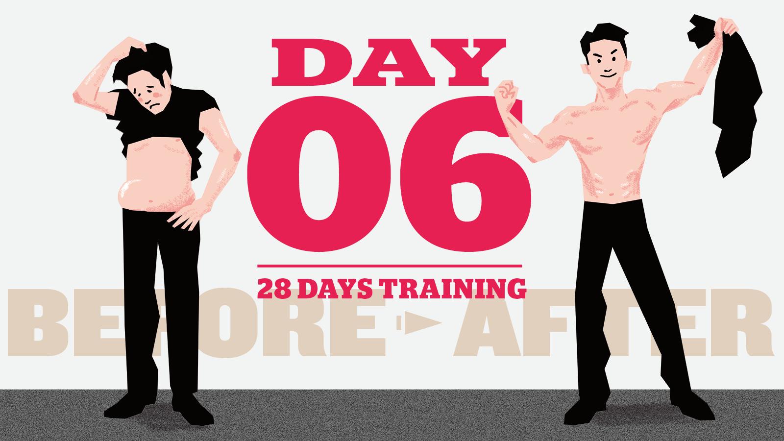 【4週間で「脱げるカラダ」】休日はハードに鍛える6日目