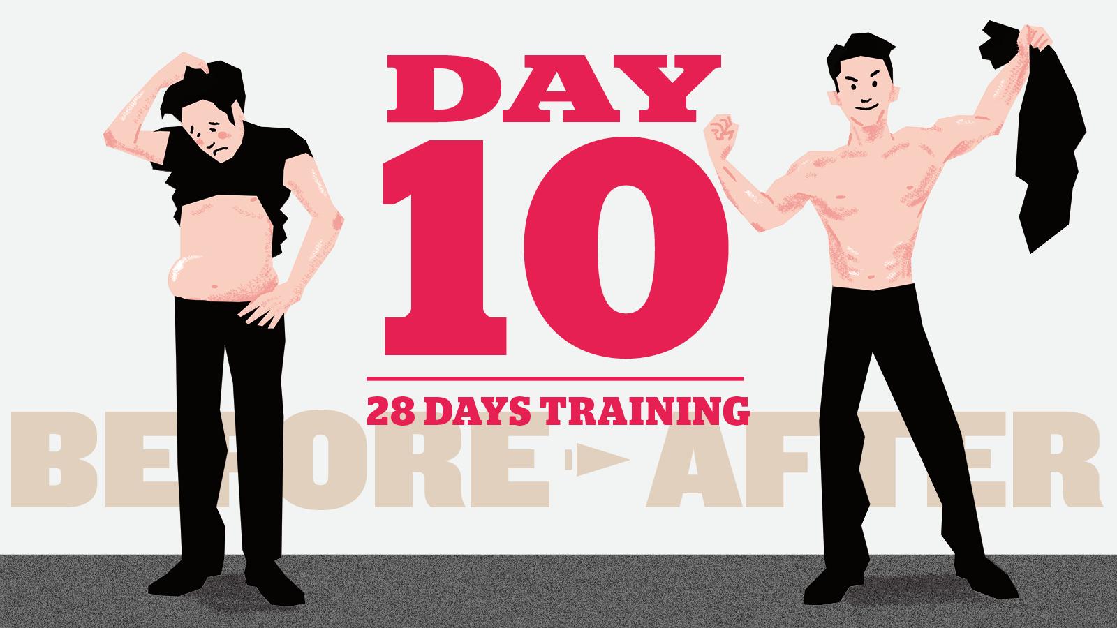 【4週間で「脱げるカラダ」】2種目目を変えてエネルギー消費を大きくしていこう。10日目