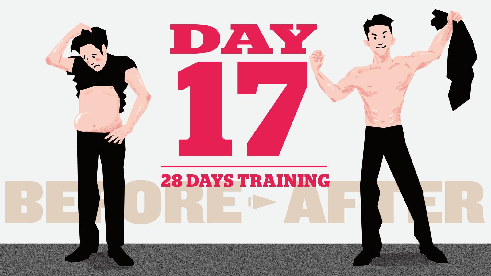 【4週間で「脱げるカラダ」】これまで鍛えた胸と腕をさらにブラッシュアップする17日目