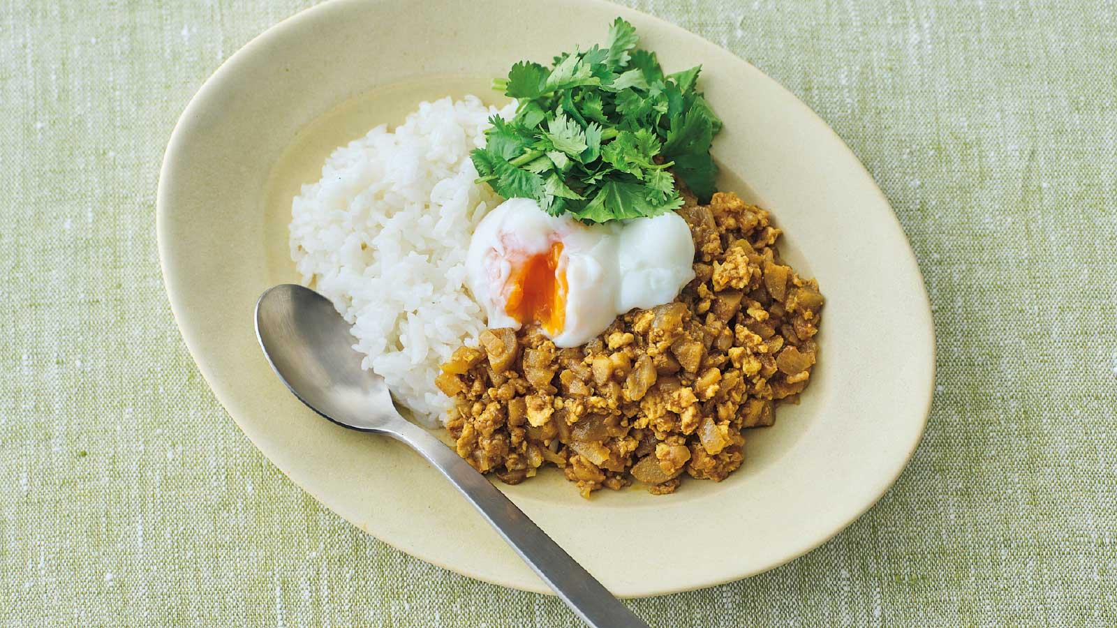 鶏ゴボウのキーマカレー