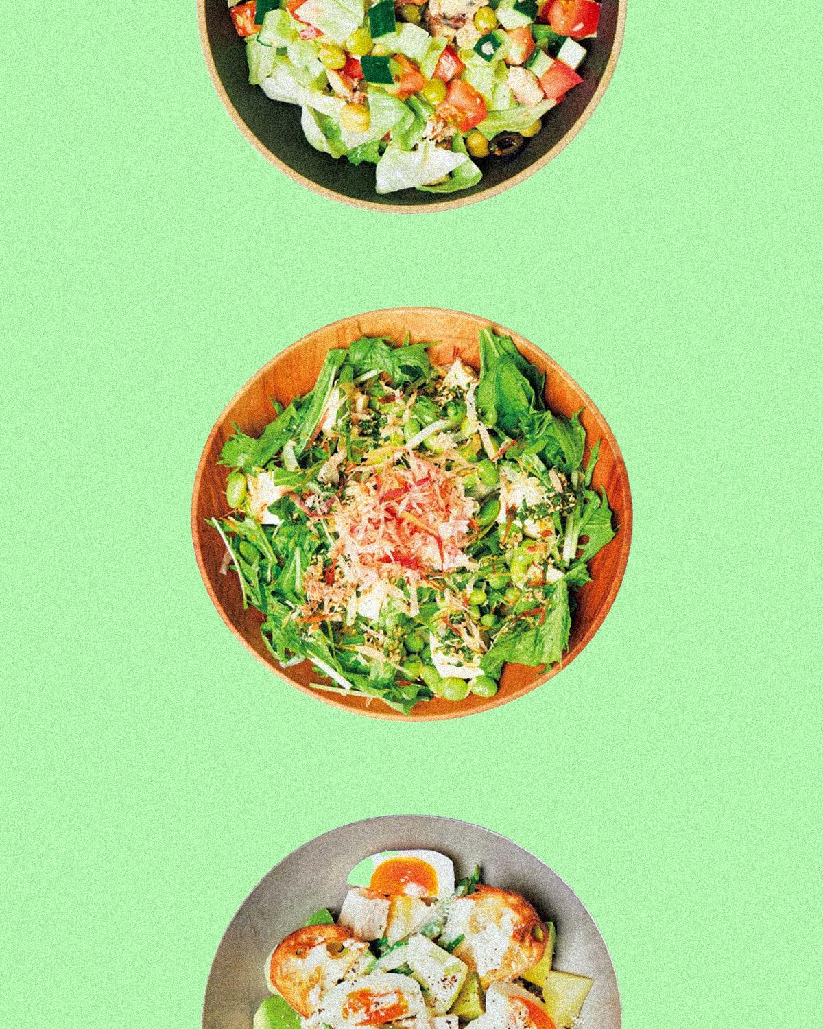野菜が主役のごちそうサラダレシピ3皿。
