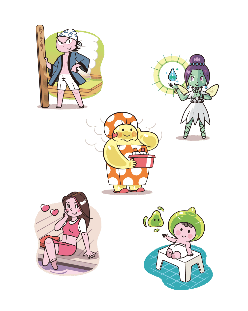 温泉はさっぱり派？しゅわしゅわ派？泉質キャラ図鑑。