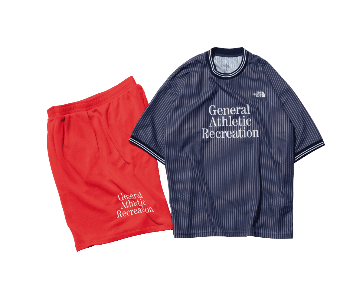 〈THE NORTH FACE General Athletic Recreation〉のTシャツ＆ショーツで、トレランのスペックを街に持ち込む。