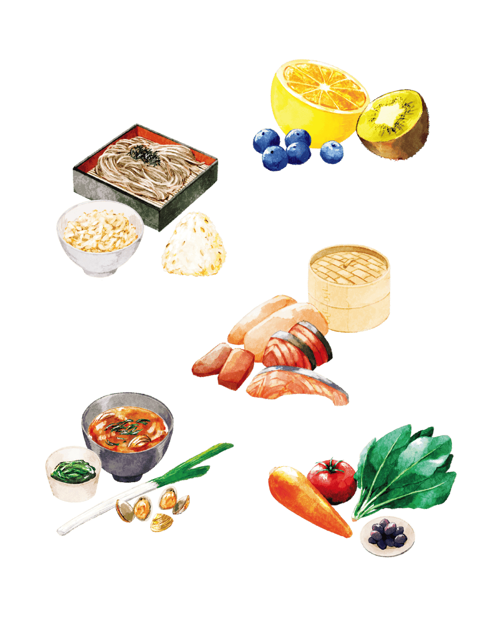 疲労回復にとりたい食材のイラスト